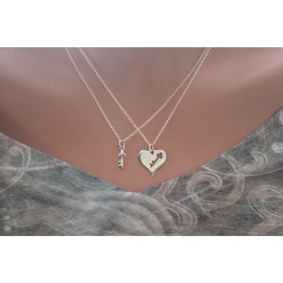Sterling Silver Mother Daughter Key Necklaces
